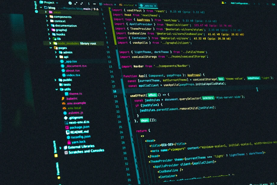 Code on a screen